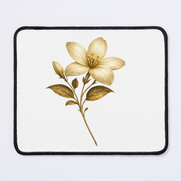 Item preview, Vintage Golden Jasmine Flower – Elegant Botanical Floral Illustration designed and sold by Joyfulfabric.