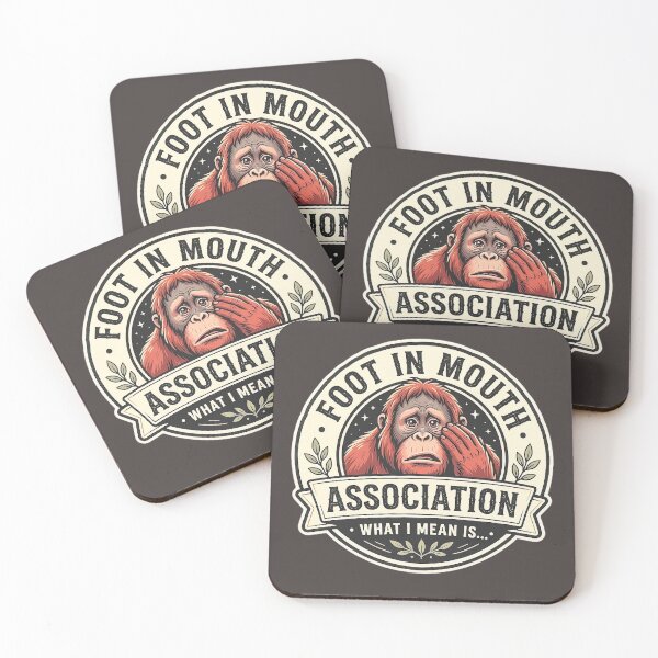 Item preview, Foot In Mouth Association T-Shirt - What I Mean Is... Orangutan Vintage Badge Logo Design  designed and sold by Halejo68.