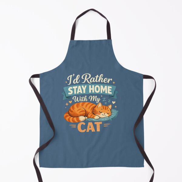 Item preview, I'd Rather Stay Home With My Cat Cute Sleeping Tabby Cat Lover Design designed and sold by MimiSabu.
