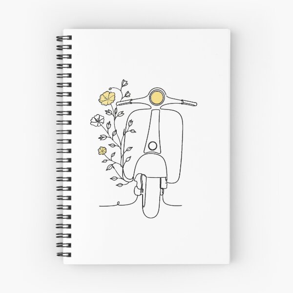Item preview, Vintage Scooter Line Art with Flowers designed and sold by DigiHouse.