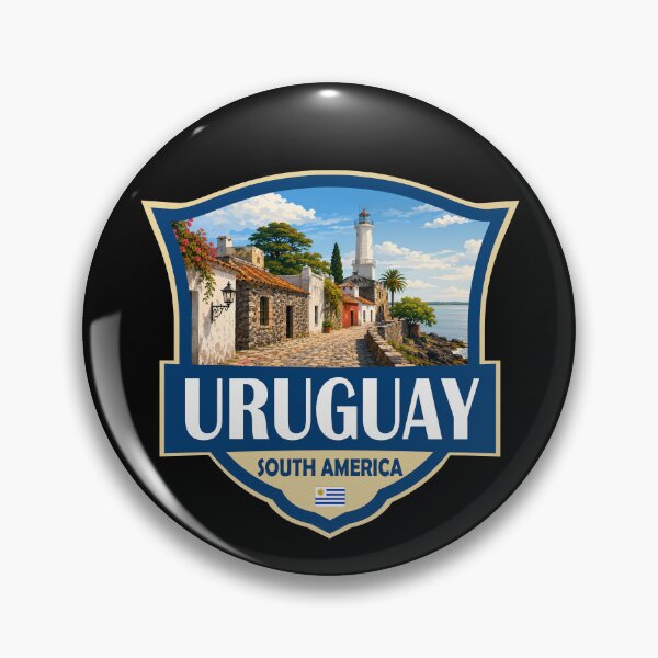 Item preview, Uruguay Illustration Retro Badge designed and sold by KrisSidDesigns.