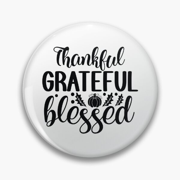 Item preview, Thankful Grateful Blessed - Cute Autumn Fall Leaves Orange Pumpkin Cozy Warm Thanksgiving Faith Gift designed and sold by FuzionRaptor.