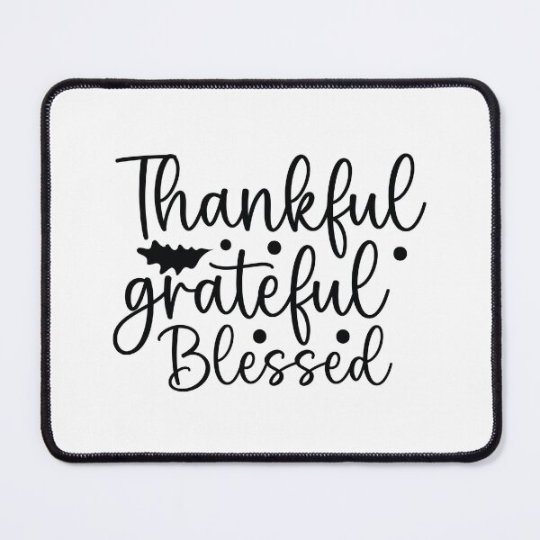 Item preview, Thankful Grateful Blessed - Cute Autumn Fall Leaves Orange Pumpkin Cozy Warm Thanksgiving Faith Gift designed and sold by FuzionRaptor.