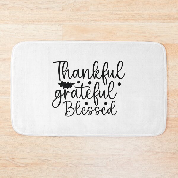Item preview, Thankful Grateful Blessed - Cute Autumn Fall Leaves Orange Pumpkin Cozy Warm Thanksgiving Faith Gift designed and sold by FuzionRaptor.