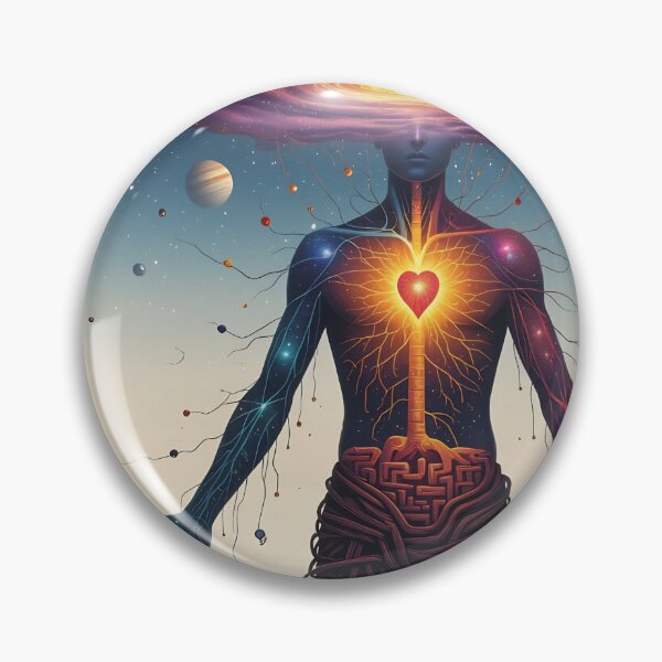Item preview, Cosmic Human Heart And Mind Energy Illustration With Solar Galaxy, Spiritual Body And Neural Connections designed and sold by LisaMise.