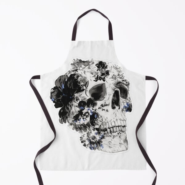 Item preview, Monochrome Floral Skull | Gothic Skull Art designed and sold by UrbanPrintVibes.