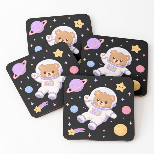 Item preview, Cute Space Bear Astronaut Kawaii Chibi Teddy Galaxy Art designed and sold by Seculinator.