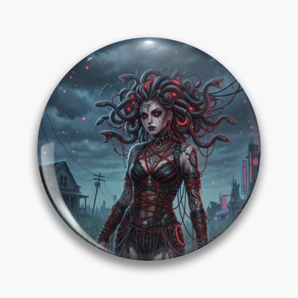 Item preview, Cyberpunk Medusa in Dark Stormy Night designed and sold by Kloshfresh.