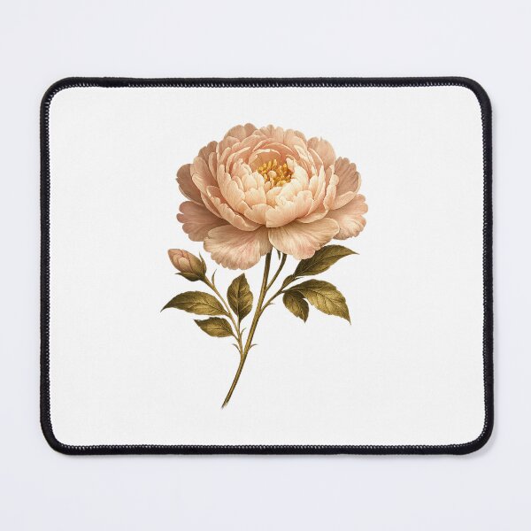 Item preview, Vintage Pink Peony Blossom – Elegant Botanical Floral Illustration designed and sold by Joyfulfabric.