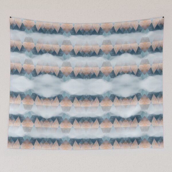 Item preview, Misty Mountain Geometric Pattern | Soft Blue Abstract Landscape Design designed and sold by Sachie's Studio.