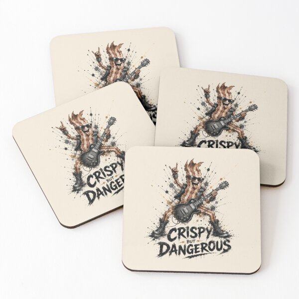 Item preview, Crispy but Dangerous - Funny Bacon Rock Guitar Design designed and sold by BlackSector77.