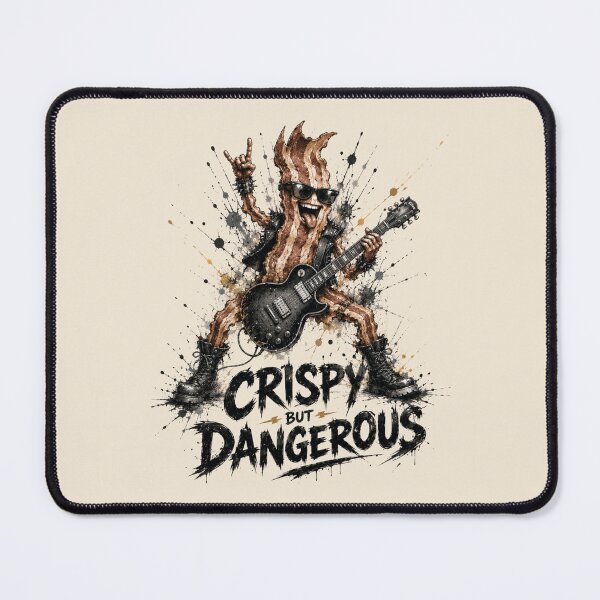 Item preview, Crispy but Dangerous - Funny Bacon Rock Guitar Design designed and sold by BlackSector77.
