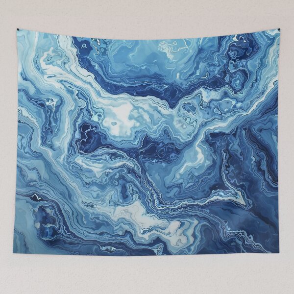 Item preview, Blue and White Liquid Marble designed and sold by Righan Wallace.