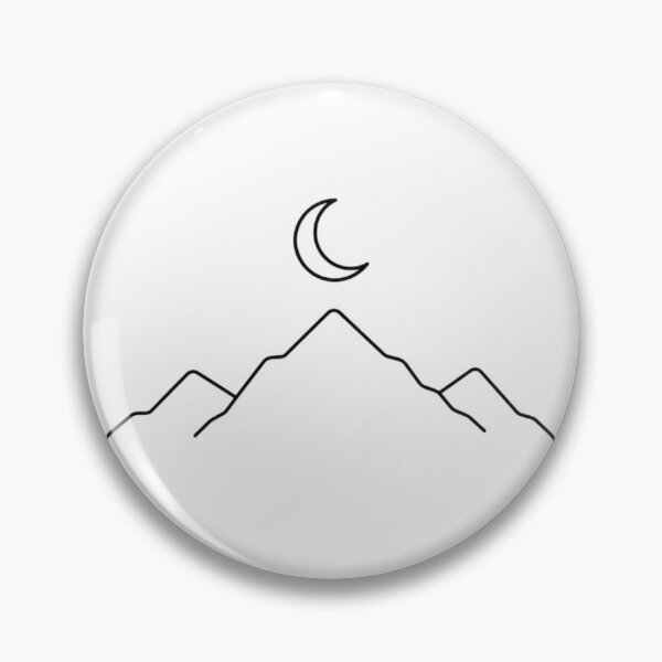 Item preview, Mountain range and crescent moon designed and sold by Side Quest Co..