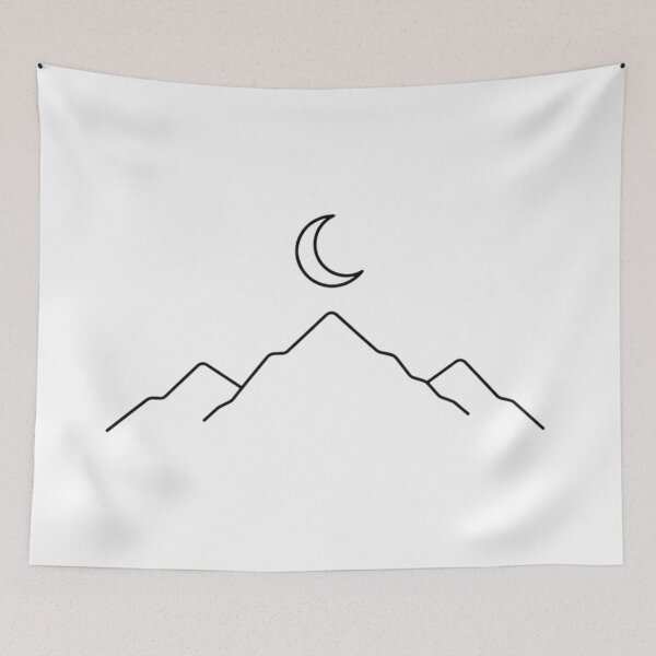 Item preview, Mountain range and crescent moon designed and sold by Side Quest Co..