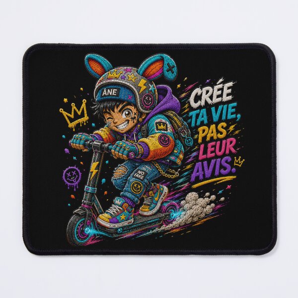 Item preview, Create Your Life Not Their Opinion – Electric Scooter Embroidery Design | Funny Streetwear Cartoon designed and sold by PLUSHIWORLDtm.
