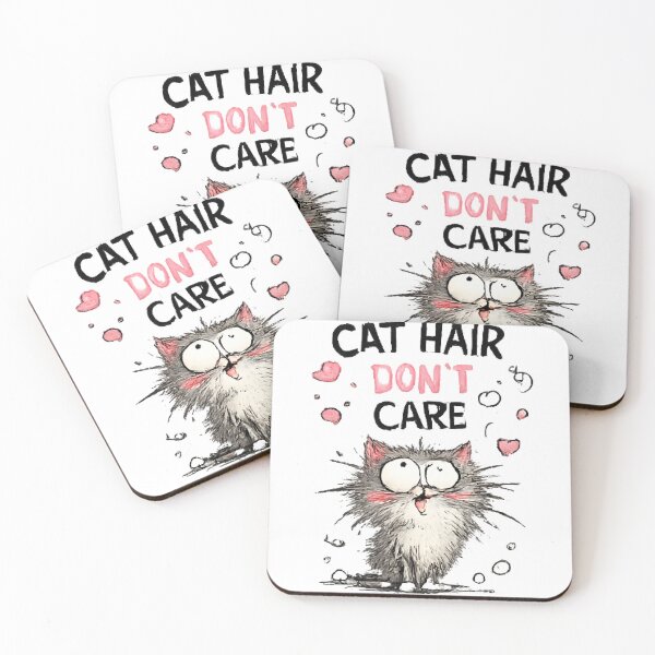 Item preview, Cat Hair Don’t Care Funny Cat Sticker – Cute Fluffy Cat Lover Gift designed and sold by vansaidshop ⭐⭐⭐⭐⭐.
