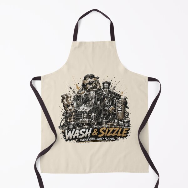 Item preview, Wash & Sizzle - Funny BBQ Food Truck Car Wash Crew designed and sold by BlackSector77.