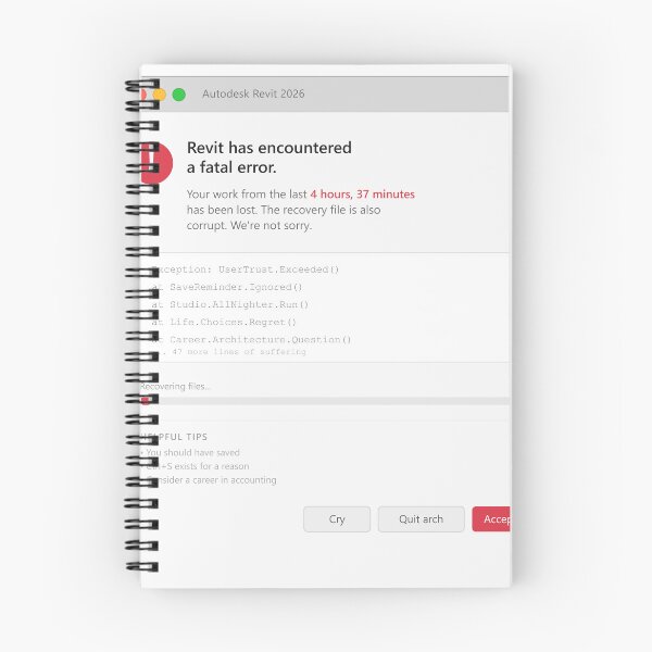 Item preview, Revit Crashed I Didn't Save — Funny Architect Sticker designed and sold by fangirl92.