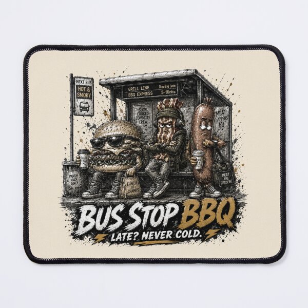 Item preview, Bus Stop BBQ – Funny Late but Never Cold Grill Crew designed and sold by BlackSector77.
