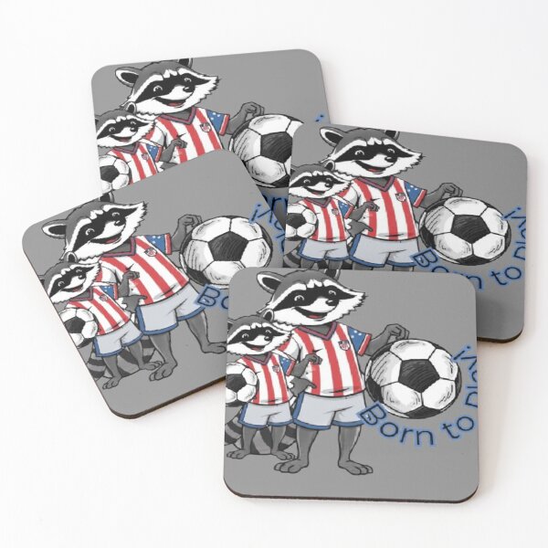 Item preview, Raccoon stickers humor typography Born to play! designed and sold by Tama-sirth.
