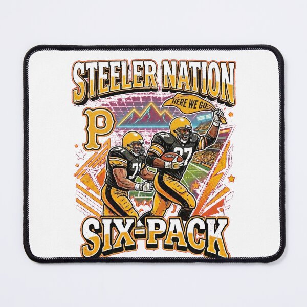 Item preview, Steeler Nation Six-Pack – Retro Black and Gold Football designed and sold by AMSPHY.
