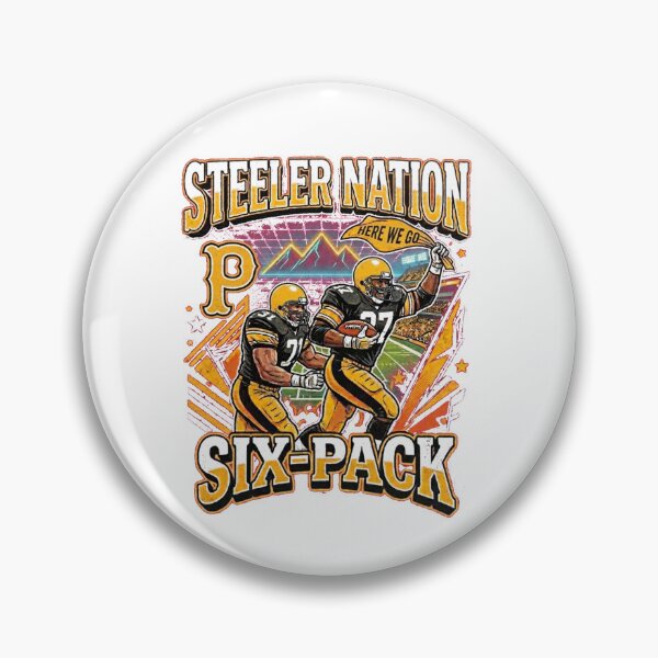 Item preview, Steeler Nation Six-Pack – Retro Black and Gold Football designed and sold by AMSPHY.