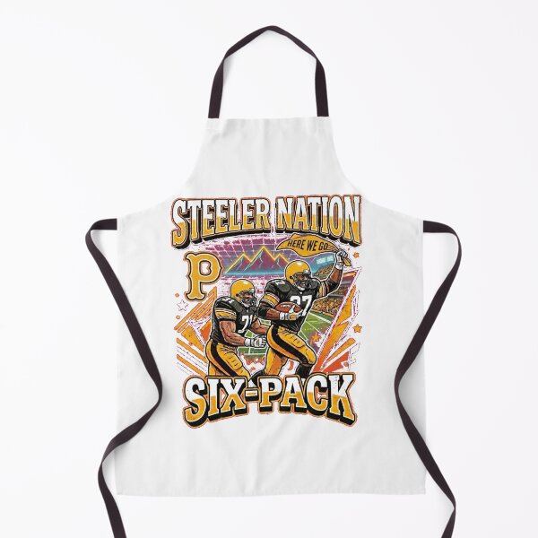 Item preview, Steeler Nation Six-Pack – Retro Black and Gold Football designed and sold by AMSPHY.