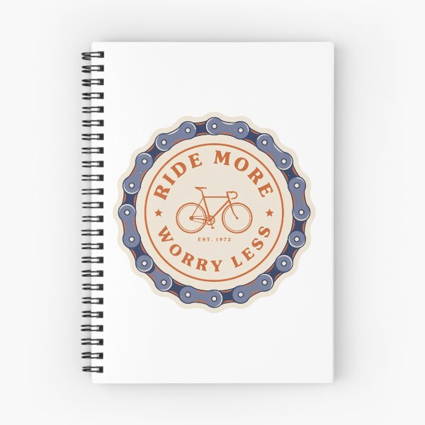 Item preview, Ride More Worry Less Bike Chain Badge | Vintage Cycling Bicycle Enthusiast Design designed and sold by ArcticFoxStudio.