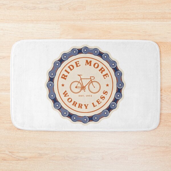 Item preview, Ride More Worry Less Bike Chain Badge | Vintage Cycling Bicycle Enthusiast Design designed and sold by ArcticFoxStudio.