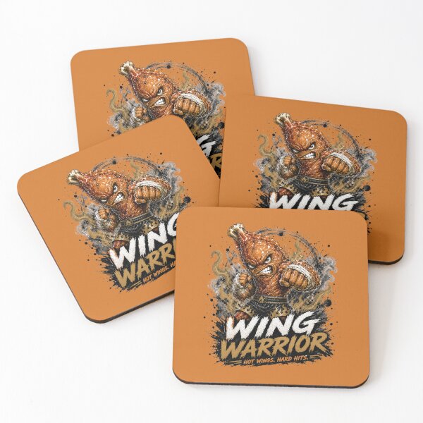 Item preview, Wing Warrior – Hot Wings Hard Hits Fighting Chicken designed and sold by BlackSector77.