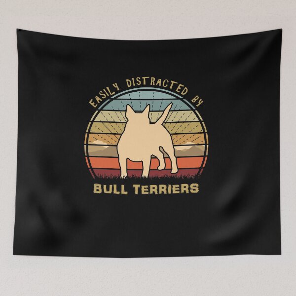 Item preview, Easily Distracted By Bull Terriers Retro Sunset Dog designed and sold by marke770.