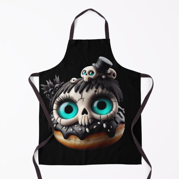 Item preview, Cosmic Coffeehouse Gothic Skull Donut with Teal Galaxy Eyes designed and sold by LujziWorld.