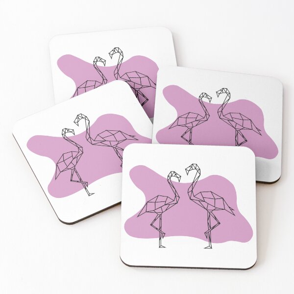 Item preview, Black Geometric Flamingos - Modern Bird Line Art designed and sold by I.C. Vision Designs.