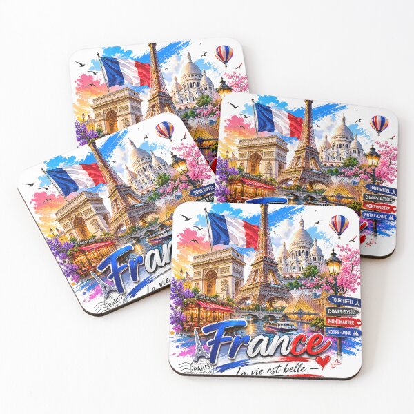 Item preview, France Landmarks Vintage Travel Poster | Eiffel Tower & Paris Skyline designed and sold by Newthingzy.