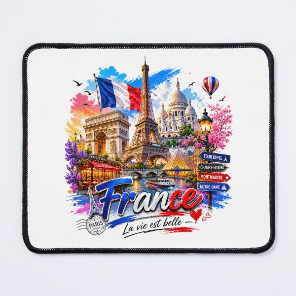 Item preview, France Landmarks Vintage Travel Poster | Eiffel Tower & Paris Skyline designed and sold by Newthingzy.