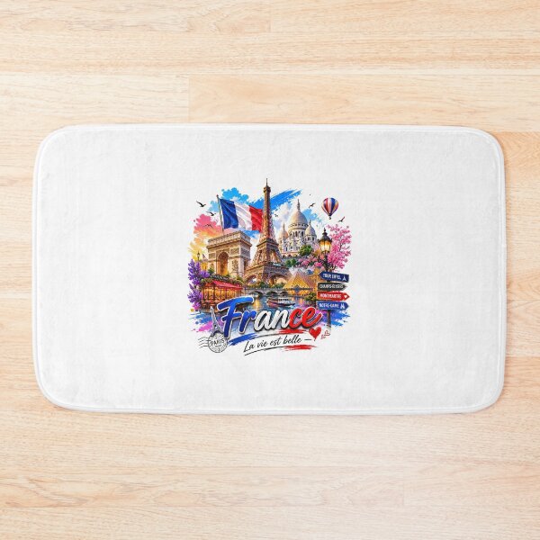 Item preview, France Landmarks Vintage Travel Poster | Eiffel Tower & Paris Skyline designed and sold by Newthingzy.