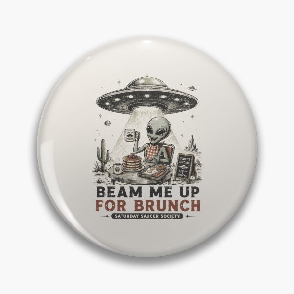 Item preview, Beam Me Up for Brunch - Funny Alien UFO Breakfast designed and sold by BlackSector77.