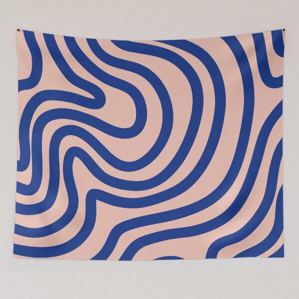 Item preview, Blue Minimalistic Abstract Line Art designed and sold by soheedesigns.