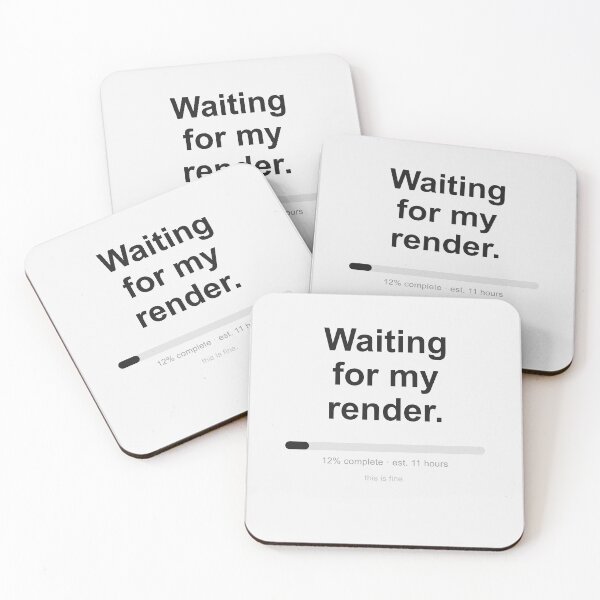 Item preview, Waiting for My Render — Funny Architecture Loading Bar designed and sold by fangirl92.
