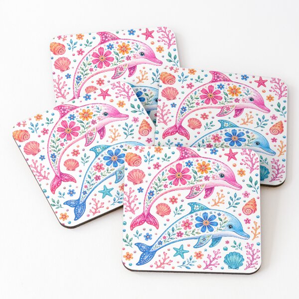 Item preview, Whimsical Floral Dolphin Ocean Design designed and sold by Ioanna-Studio.