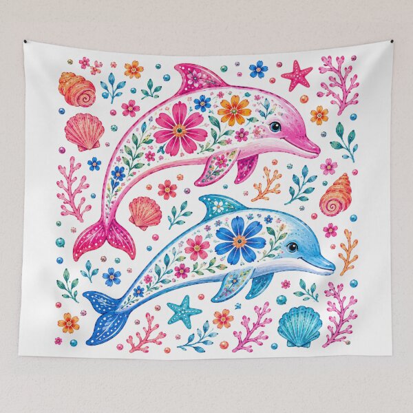 Item preview, Whimsical Floral Dolphin Ocean Design designed and sold by Ioanna-Studio.
