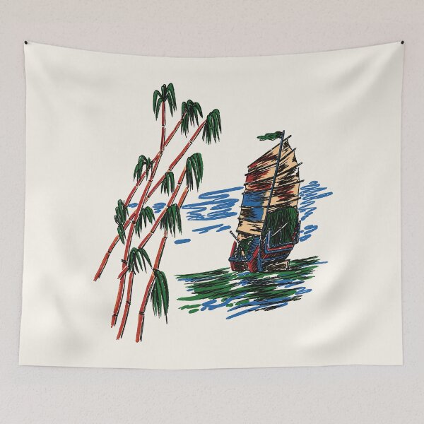 Item preview, 1950's Youth Kids Souvenir Graphic Chinese Junk Ship designed and sold by Tonyv773.