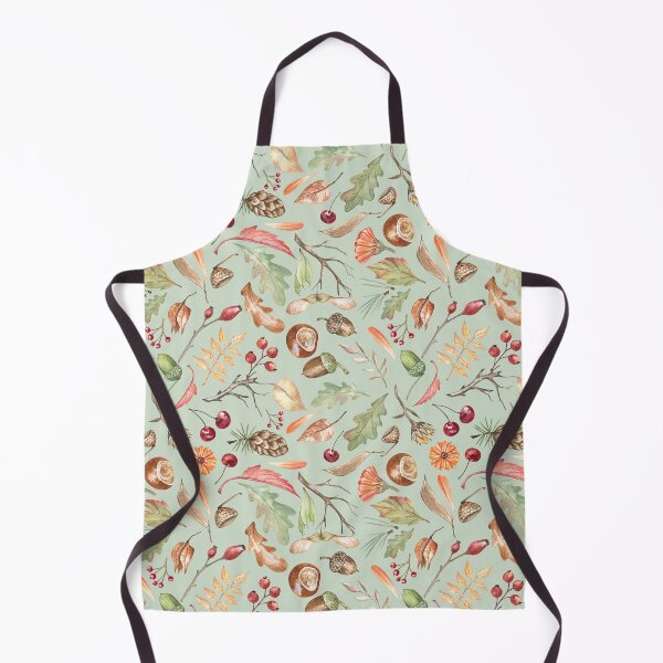 Item preview, Forest Themed Autumn Pattern on Green designed and sold by Flowersforbear.