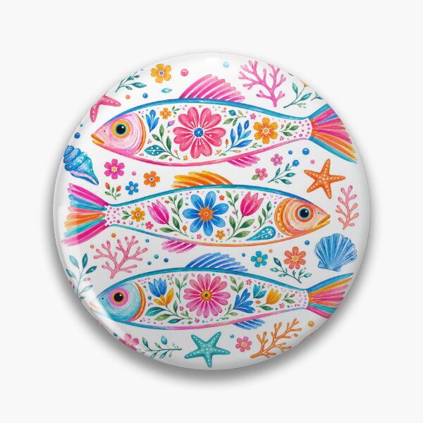 Item preview, Colorful Floral Fish Coastal Design designed and sold by Ioanna-Studio.