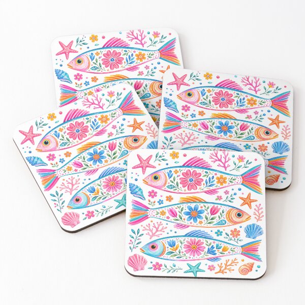 Item preview, Colorful Floral Fish Coastal Design designed and sold by Ioanna-Studio.