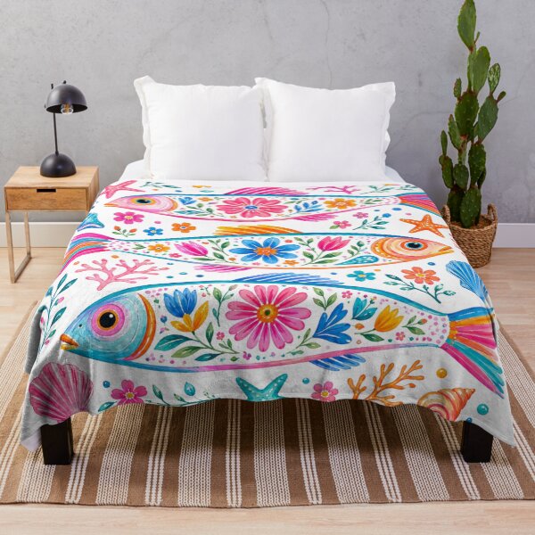 Item preview, Colorful Floral Fish Coastal Design designed and sold by Ioanna-Studio.