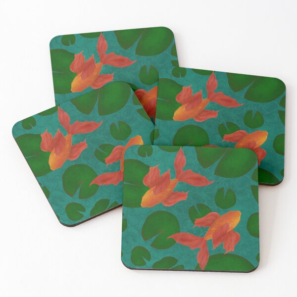 Item preview, koi fish in the lily pad pond designed and sold by AprilLilyStudio.