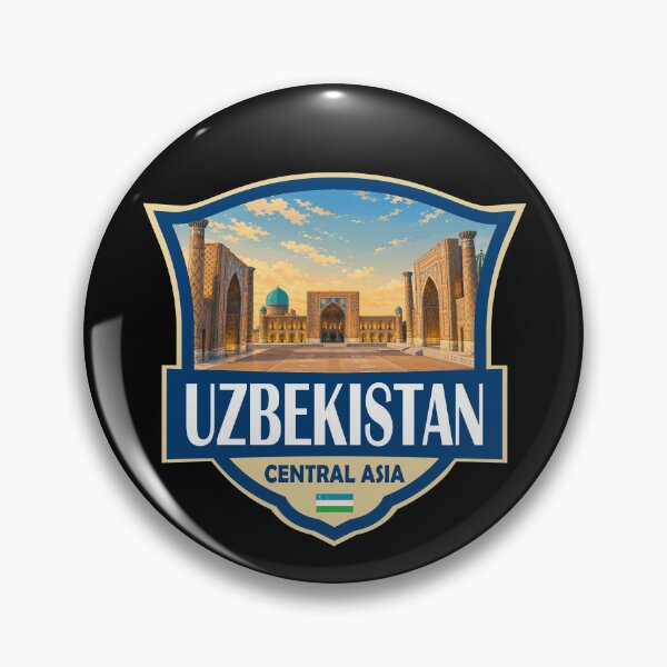 Item preview, Uzbekistan Illustration Retro Badge designed and sold by KrisSidDesigns.
