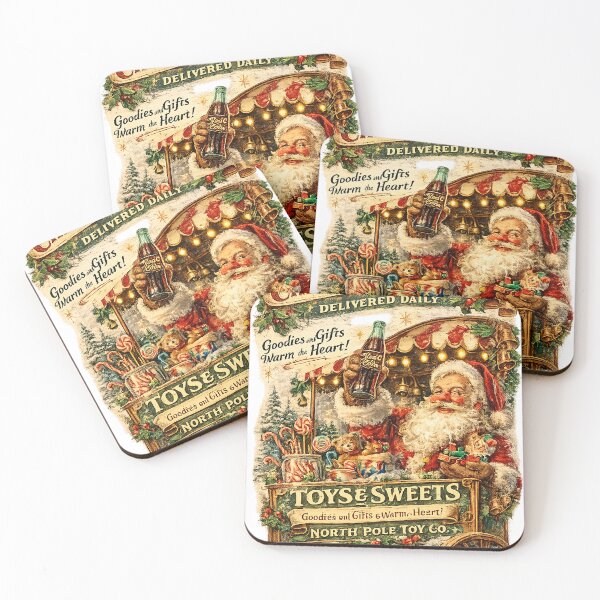 Item preview, Vintage Christmas Santa Market Sign – Nostalgic North Pole Holiday Advertisement Art Print designed and sold by Hookesmode.